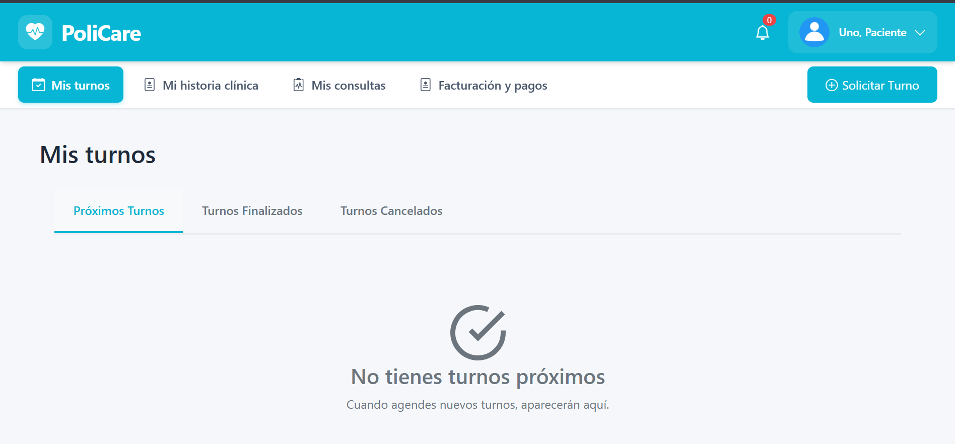 Panel Turnos Paciente